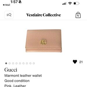 Gucci Marmont Pink Leather card holder mini